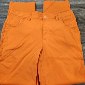 Puma Golf Pants Men's 36x32 Orange Flat Front Polyester Loud